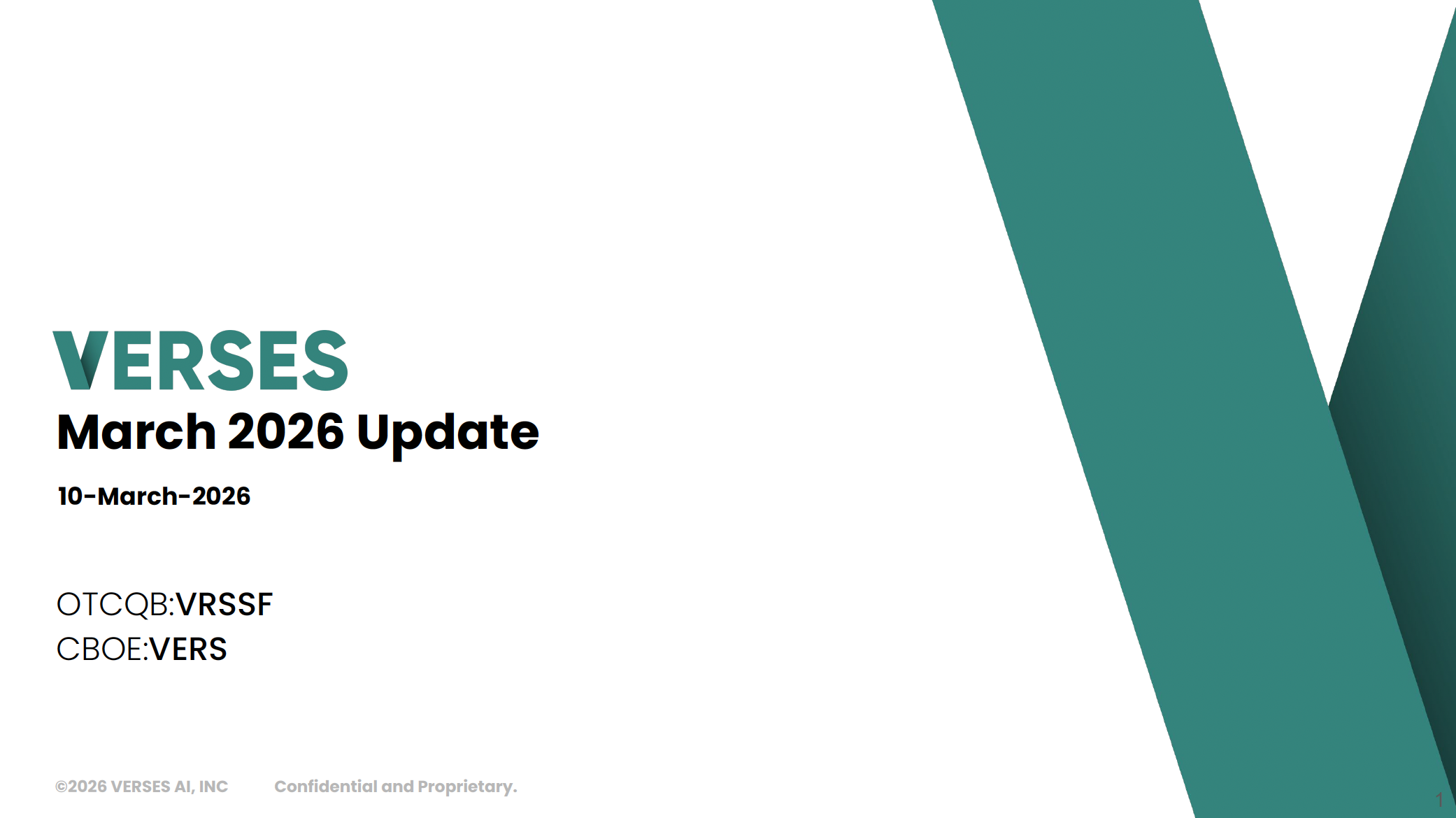 VERSES update webinar March 10th 2026