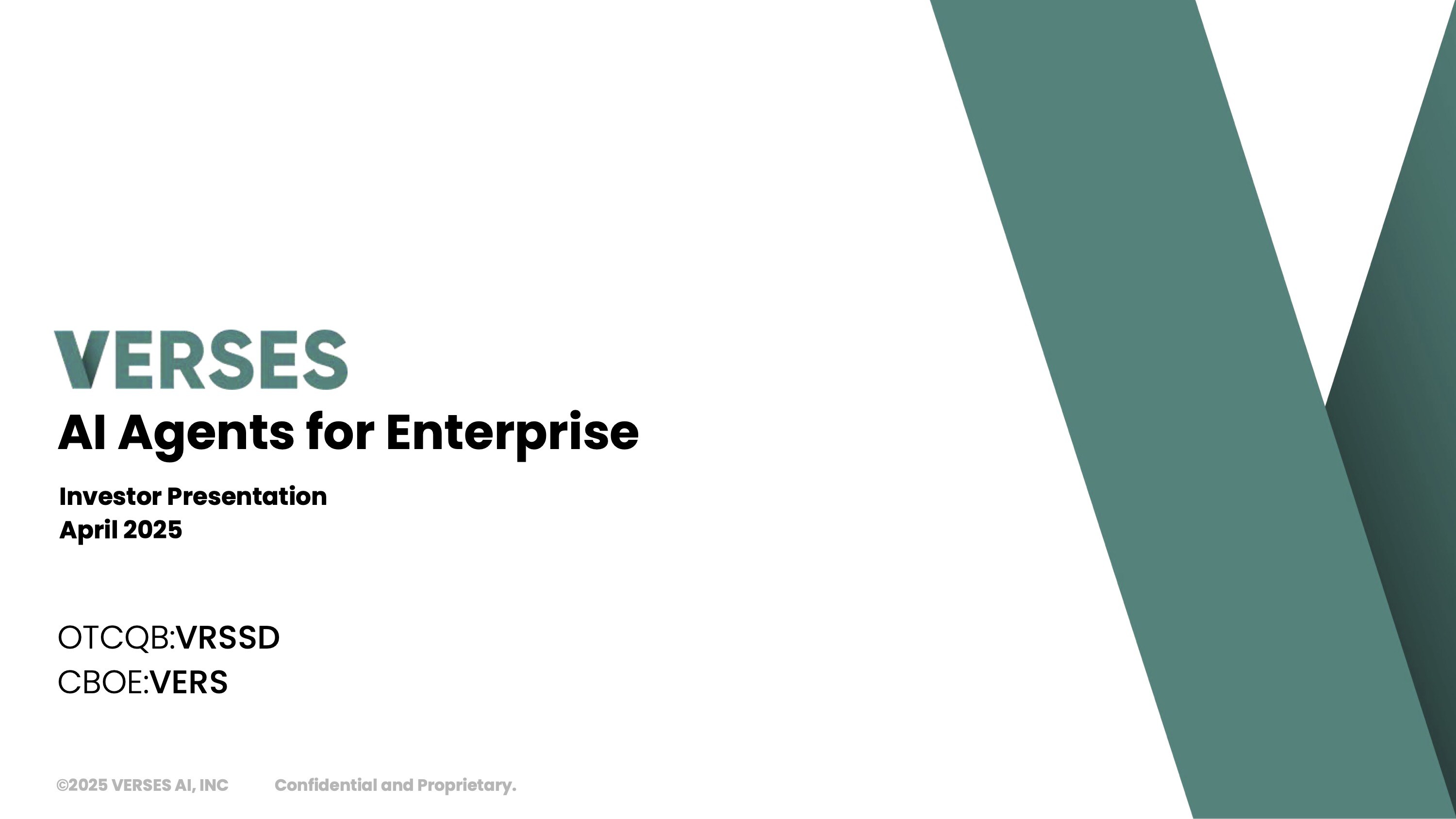 2025-04-14 VERSES Investor Presentation