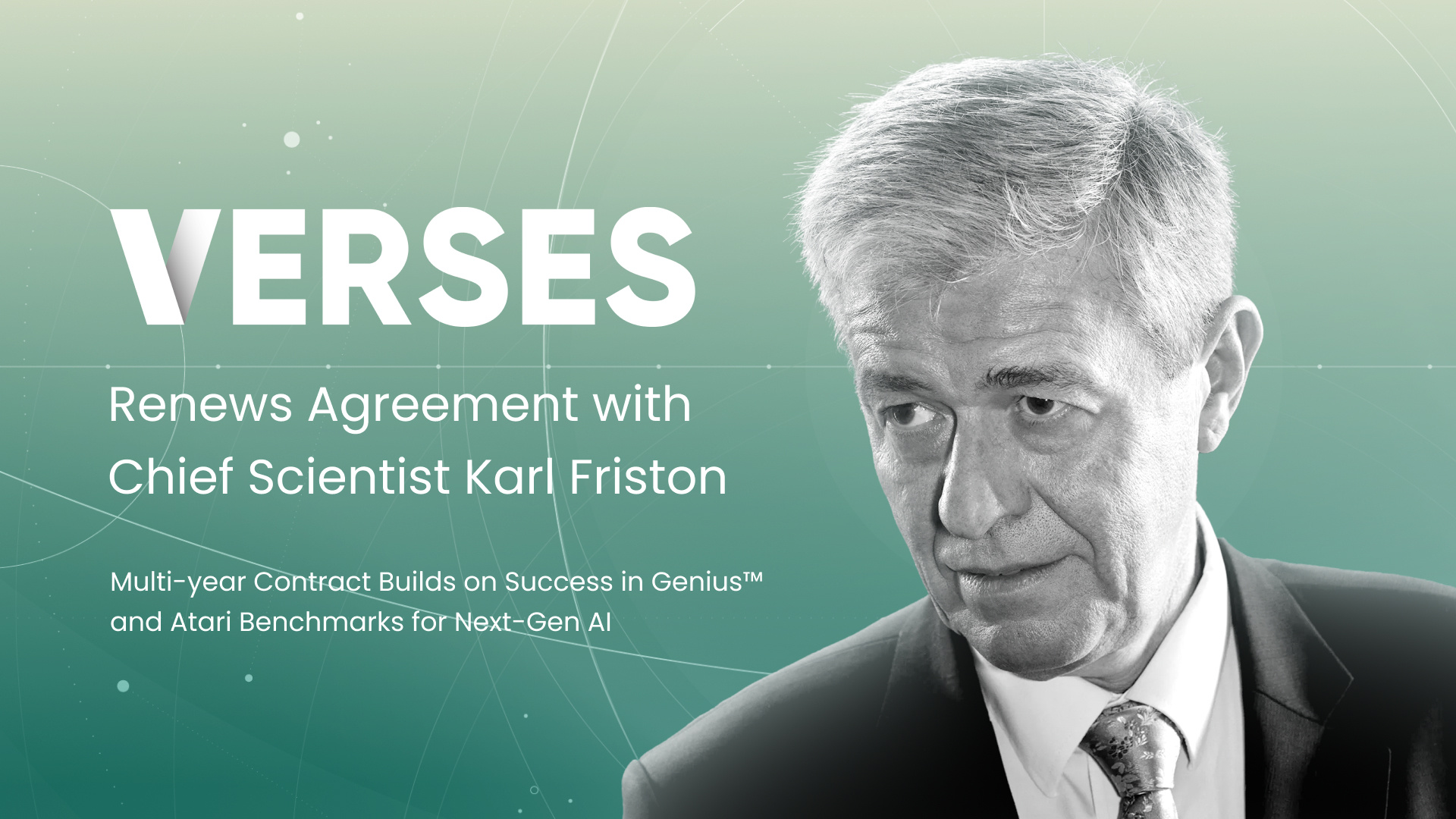 VERSES Renews Agreement with Chief Scientist Karl Friston to Continue Innovation